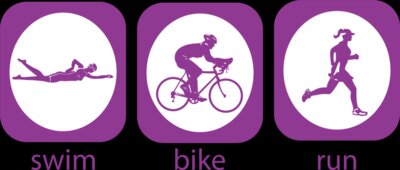 Triathlon icon swim bike run woman