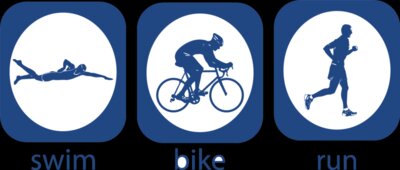 Triathlon icon swim bike run man