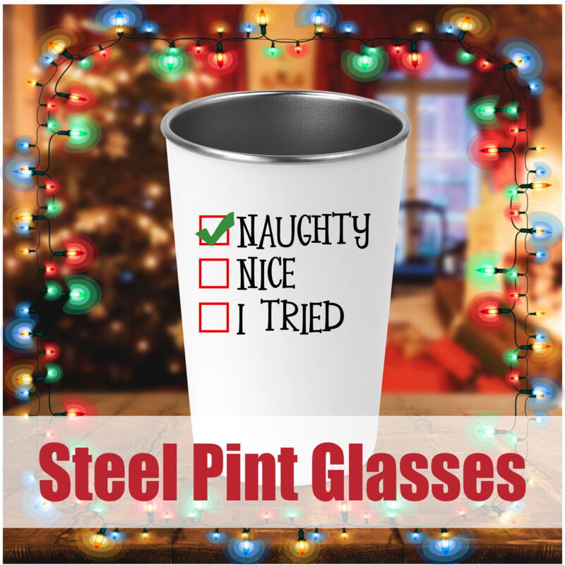 Christmas Steel Pint Glass Thumbnail