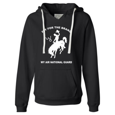 WY Air National Guard  - Ladies' Sueded V-Neck Hooded Sweatshirt Thumbnail