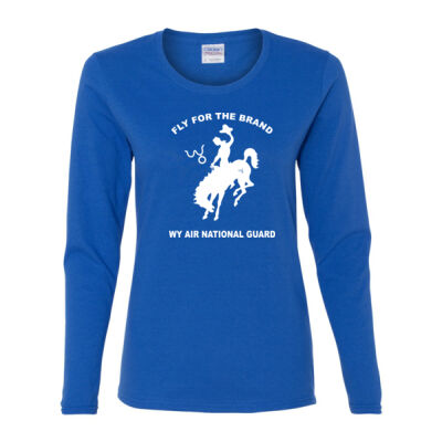 WY Air National Guard  - Gildan Ladies Ultra Cotton™ Long Sleeve Missy Fit T Shirt Thumbnail