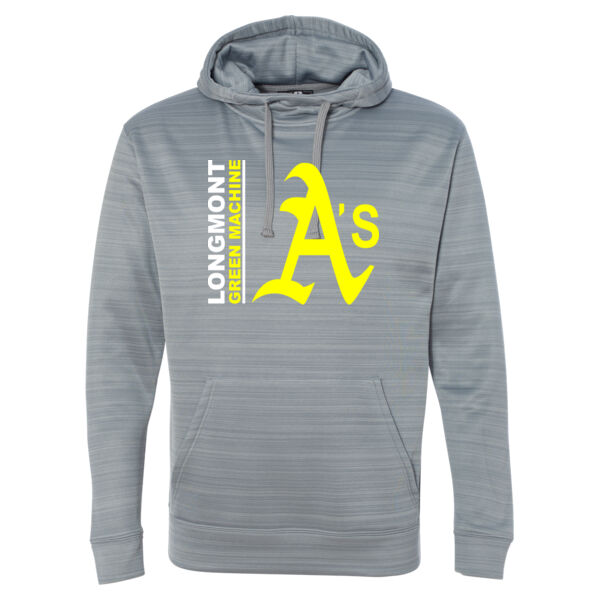 Green Machine - Striped Poly Fleece Hooded Pullover Sweatshirt Thumbnail