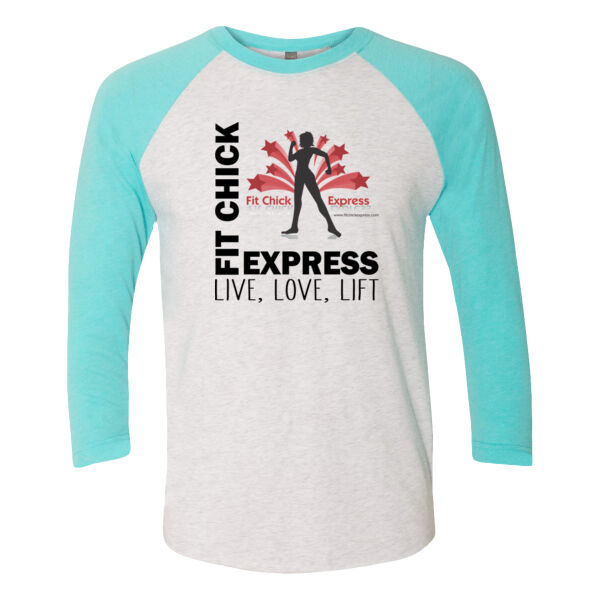 Live, Love, Lift - Unisex Tri-Blend Three-Quarter Sleeve Baseball Raglan Tee Thumbnail