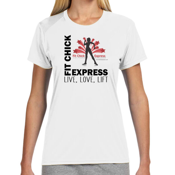 Live, Love, Lift - (S) Ladies' Shorts Sleeve Cooling Performance Crew Light Color Shirt Thumbnail