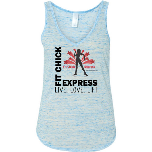 Live, Love, Lift - Ladies' Flowy V-Neck Tank Thumbnail