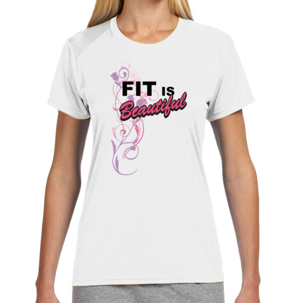 Fit is Beautiful - (S) Ladies' Shorts Sleeve Cooling Performance Crew Light Color Shirt Thumbnail