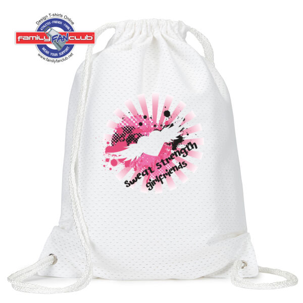 Sweat, Strength, Girlfriends - Jersey Mesh Drawstring Sport Pack Thumbnail