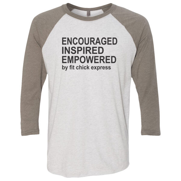 Encouraged, Inspired, Empowered - Unisex Tri-Blend Three-Quarter Sleeve Baseball Raglan Tee Thumbnail
