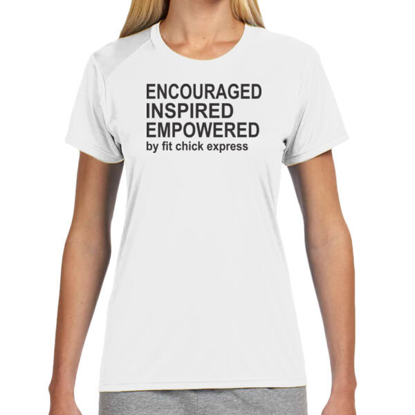 Encouraged, Inspired, Empowered - (S) Ladies' Shorts Sleeve Cooling Performance Crew Light Color Shirt Thumbnail