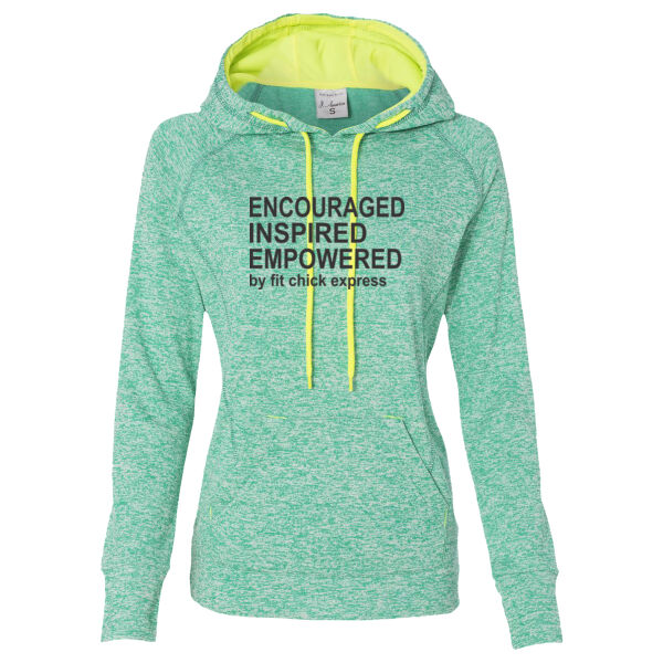 Encouraged, Inspired, Empowered - Ladies' Cosmic Poly Contrast Hooded Pullover Sweatshirt Thumbnail