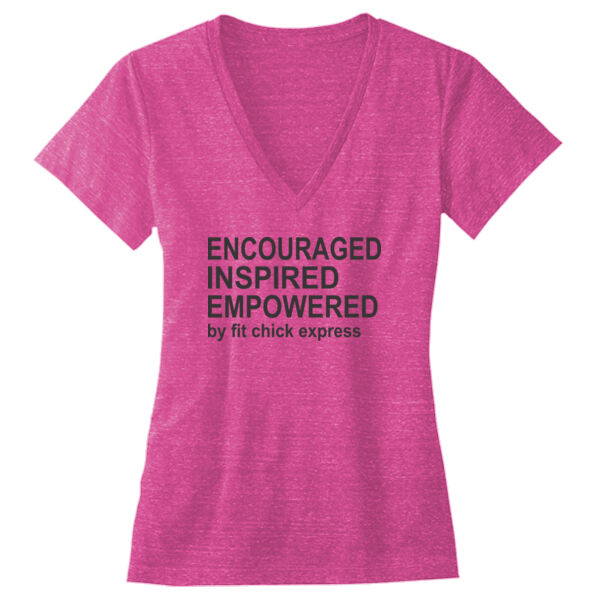 Encouraged, Inspired, Empowered - Ladies' Triblend Deep V-Neck T-Shirt Thumbnail