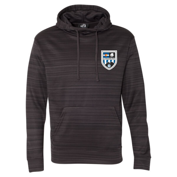 LHS Shield - Striped Poly Fleece Hooded Pullover Sweatshirt Thumbnail