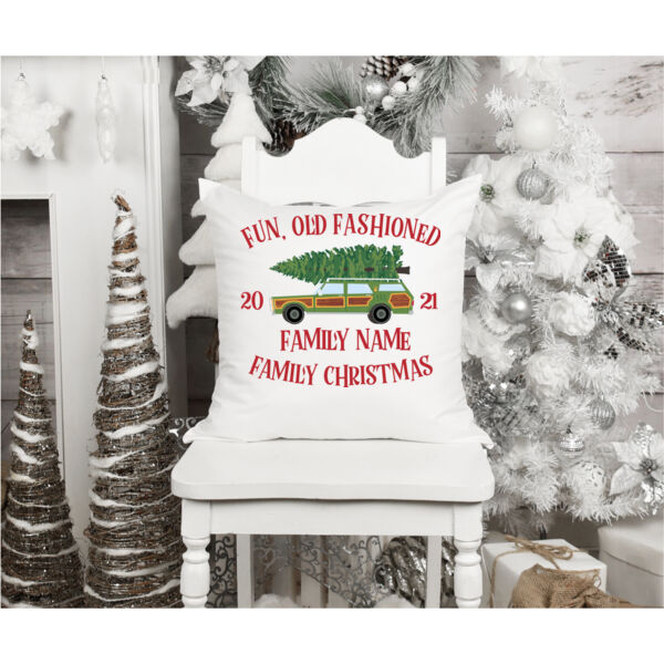 Fun, Old Fashioned Family Christmas  - Fun, Old-Fashion Family Christmas Throw Pillow (14", 16", 18") Thumbnail