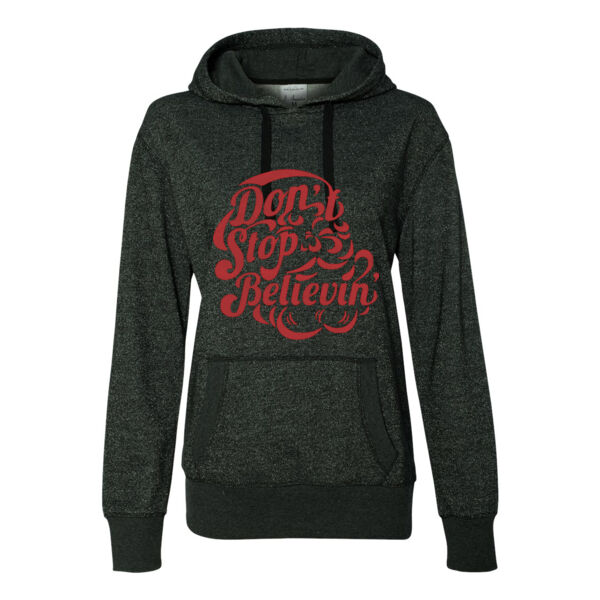 Don't Stop Believin' Santa Face - Glitter Hoodie Thumbnail