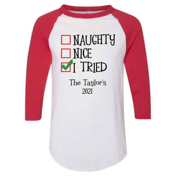 I Tried - Adult 3/4-Sleeve Baseball Jersey (S) Thumbnail