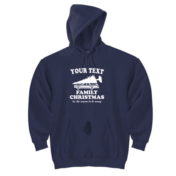Custom Personalized Family Christmas, 'tis the season to be merry - DryBlend™ Pullover Unisex Hooded Sweatshirt Thumbnail
