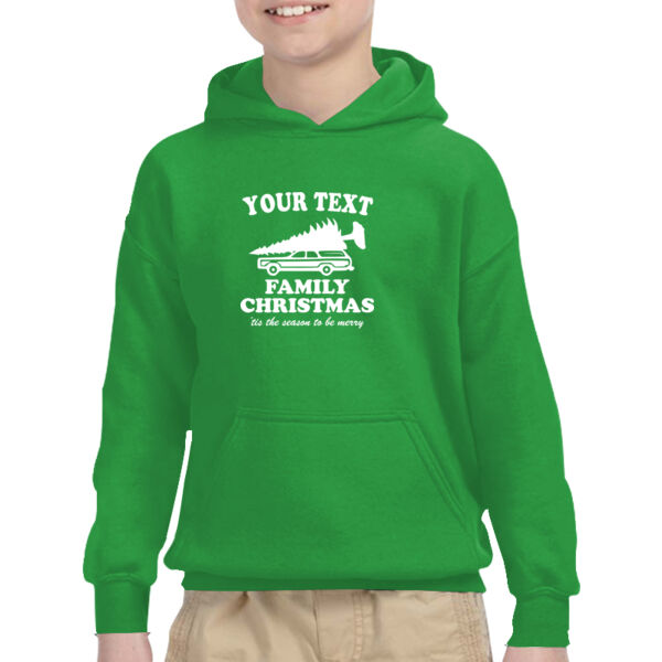 Custom Personalized Family Christmas, 'tis the season to be merry - Heavy Blend™ Youth 8 oz., 50/50 Hood Thumbnail