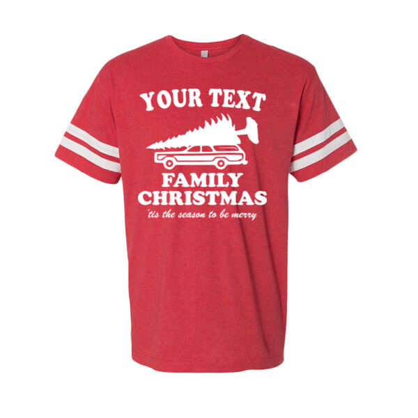 Custom Personalized Family Christmas, 'tis the season to be merry - LAT Adult Football Fine Jersey T-Shirt Thumbnail