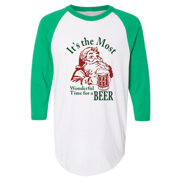 It's the most wonderful time for a beer - Adult 3/4-Sleeve Baseball Jersey (S) Thumbnail