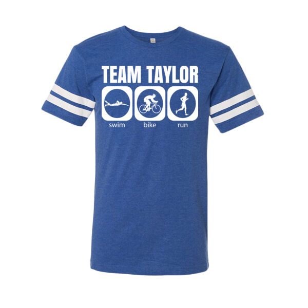 Male Triathlon Swim Bike Run Team T-shirt - LAT Adult Football Fine Jersey T-Shirt Thumbnail