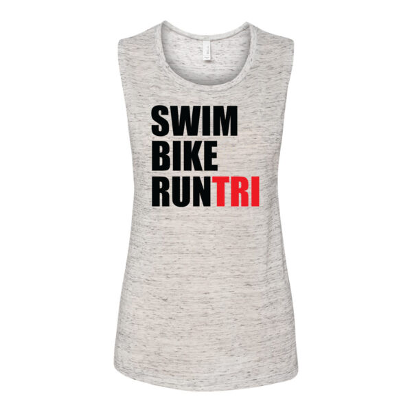 Swim Bike Run Tri Triathlon - Bella Flowy Scoop Muscle Tank (S) Thumbnail