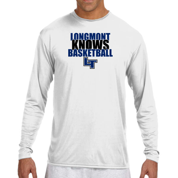 Longmont Knows Basketball - (S) Long Sleeve Cooling Performance Crew Light Color Shirt Thumbnail