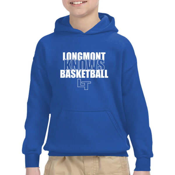 Longmont Knows Basketball White - Heavy Blend™ Youth 8 oz., 50/50 Hood Thumbnail