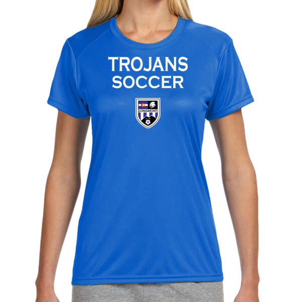 Trojans Soccer - Ladies' Shorts Sleeve Cooling Performance Crew Dark Color Shirt Thumbnail