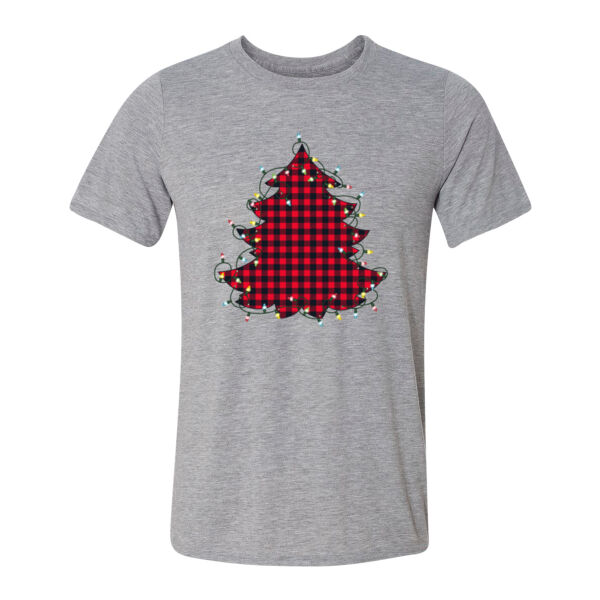 Buffalo Plaid Christmas Tree with lights - Light Youth/Adult Ultra Performance Active Lifestyle T Shirt Thumbnail