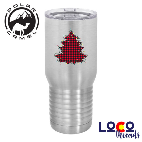 Buffalo Plaid Christmas Tree with lights - Polar Camel 20 oz. Tall Stainless Steel Vacuum Insulated Tumbler Thumbnail