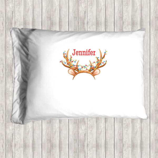 Christmas pillowcase w/ Reindeer Antler for kids - Pillow Case Thumbnail