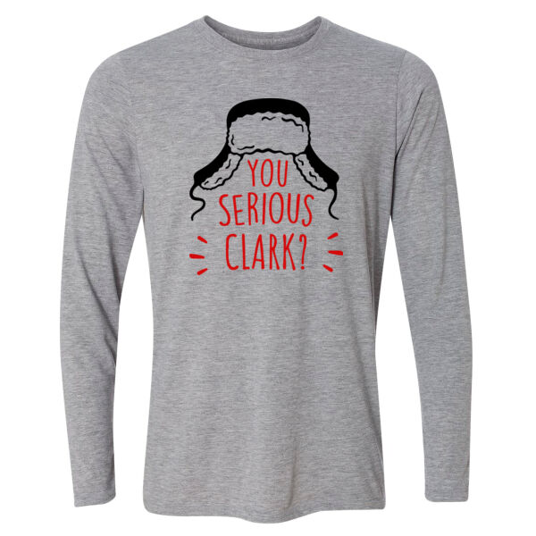 Are You Serious Clark? with personalization option - Light Long Sleeve Ultra Performance Active Lifestyle T Shirt Thumbnail
