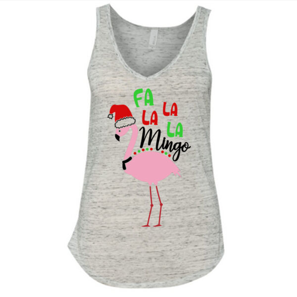 Fa La La La Mingo Christmas - Ladies' Flowy V-Neck Tank Thumbnail