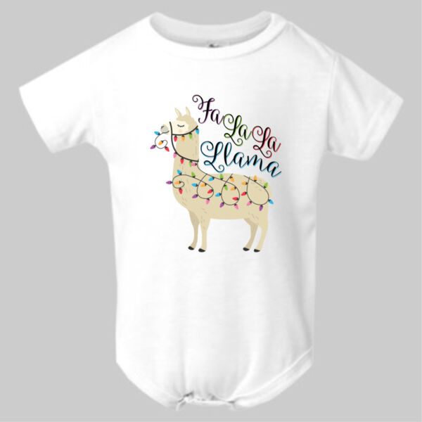 Fa La La La Llama Christmas - Infant Polyester Bodysuit Onsie Thumbnail