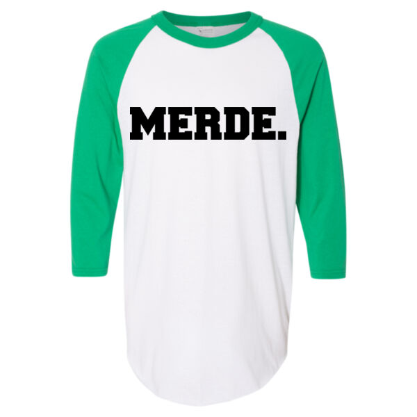 Merde. - Adult 3/4-Sleeve Baseball Jersey (S) Thumbnail