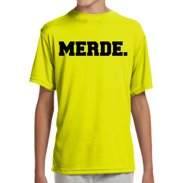Merde. - (S) Youth Shorts Sleeve Cooling Performance Crew Ligh Color Shirt Thumbnail