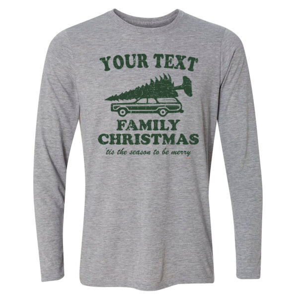 Custom Personalized Family Christmas, 'tis the season to be merry - Light Long Sleeve Ultra Performance Active Lifestyle T Shirt Thumbnail