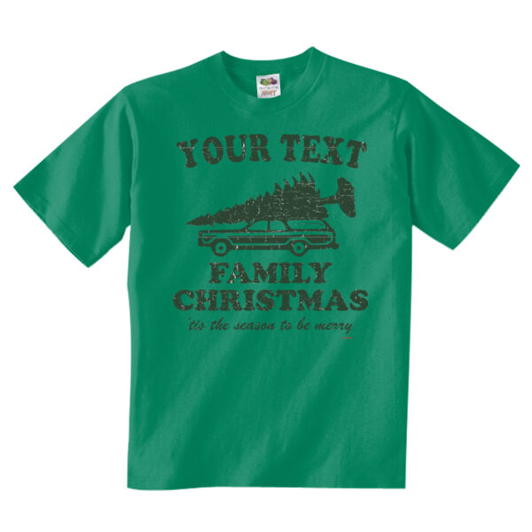 Custom Personalized Family Christmas, 'tis the season to be merry - Adult 5 oz. HD Cotton™ T-Shirt (S) Thumbnail