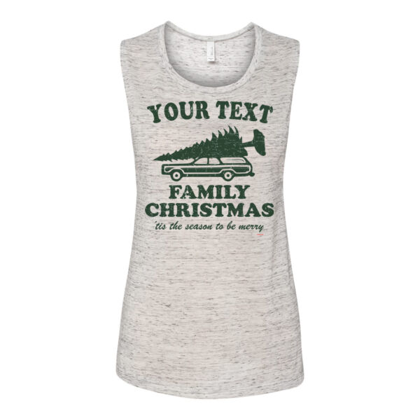 Custom Personalized Family Christmas, 'tis the season to be merry - Bella Flowy Scoop Muscle Tank (S) Thumbnail