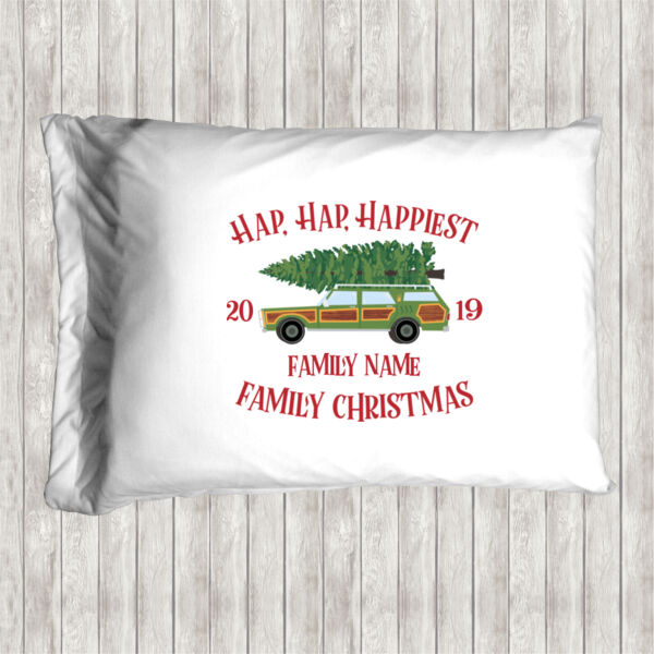Hap, Hap, Happiest Family Christmas - Pillow Case Thumbnail