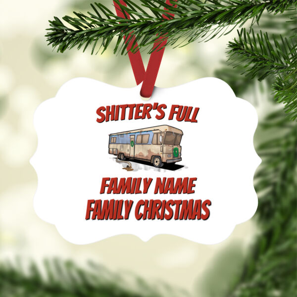 Shitter's Full Family Chirstmas - White Aluminum Benelux Christmas Ornament Thumbnail