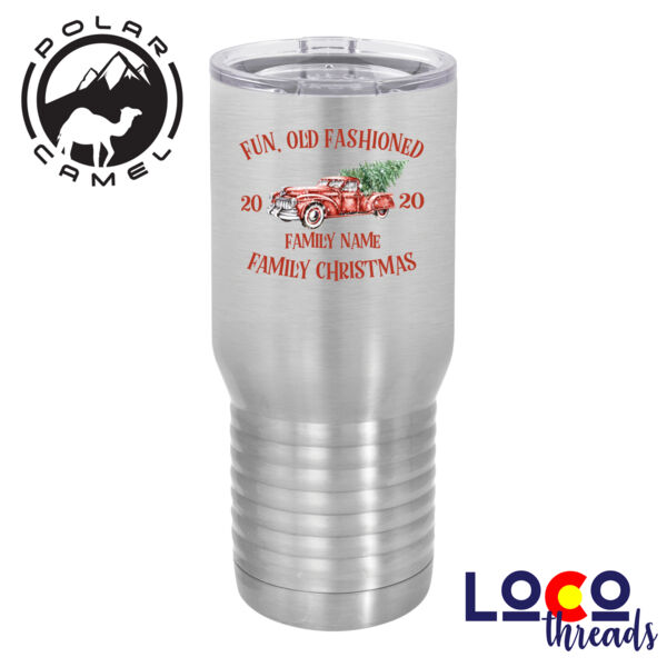 Old Truck - Old Fashioned Family Christmas - 2 sided print - Polar Camel 20 oz. Tall Stainless Steel Vacuum Insulated Tumbler Thumbnail