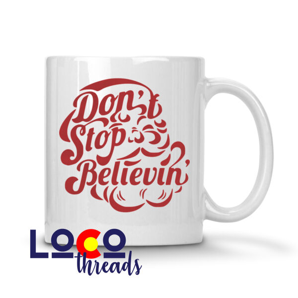 Don't Stop Believin' Santa Face - 11 oz Ceramic Mug Thumbnail