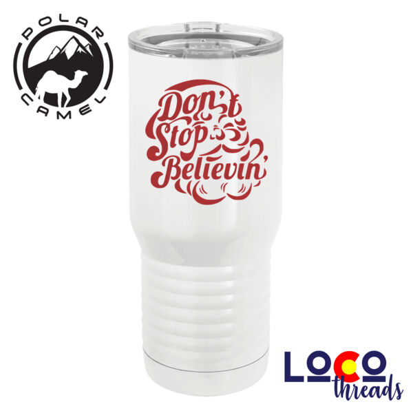 Don't Stop Believin' Santa Face - Polar Camel 20 oz. Tall Stainless Steel Vacuum Insulated Tumbler Thumbnail