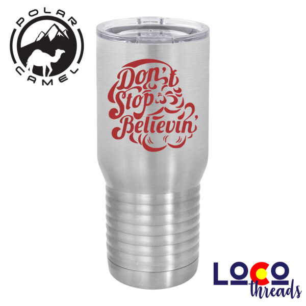 Don't Stop Believin' Santa Face - Polar Camel 20 oz. Tall Stainless Steel Vacuum Insulated Tumbler Thumbnail