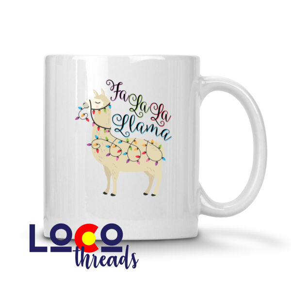 Fa La La La Llama Christmas - 11 oz Ceramic Mug Thumbnail