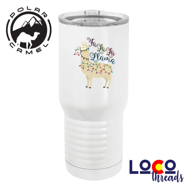 Fa La La La Llama Christmas - 2 sided print - Polar Camel 20 oz. Tall Stainless Steel Vacuum Insulated Tumbler Thumbnail