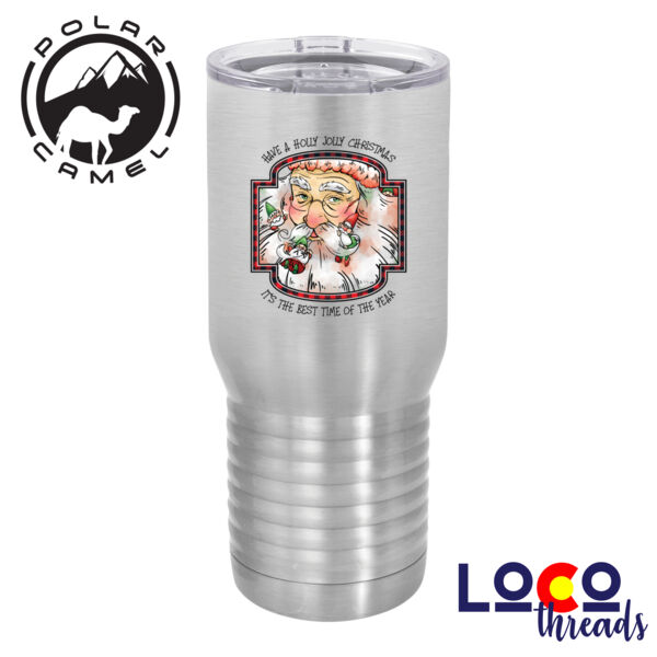 Holly Jolly Christmas Santa - 2 sided print - Polar Camel 20 oz. Tall Stainless Steel Vacuum Insulated Tumbler Thumbnail