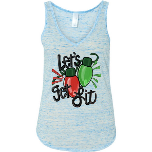 Let's Get Lit - Ladies' Flowy V-Neck Tank Thumbnail