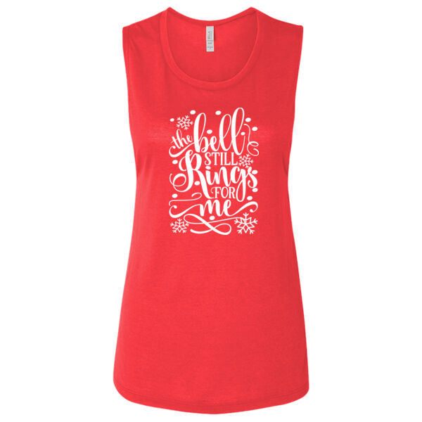The Bell Still Rings for Me - Ladies' Flowy Scoop Muscle Tank - Dark Thumbnail